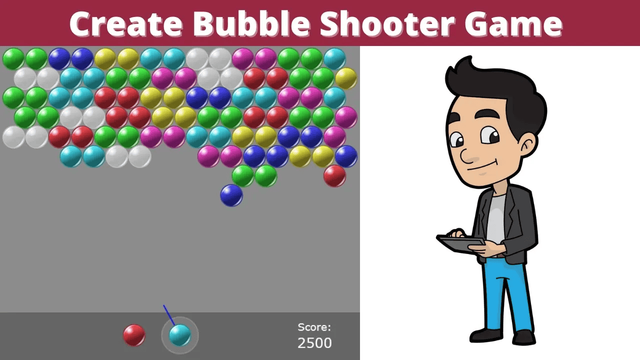 How to create a bubble shooter game using html and javascript